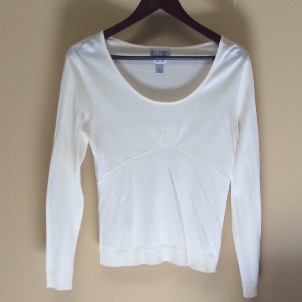 🔥NWOT 100% Silk TALBOTS Fine Ivory Knit Top- M